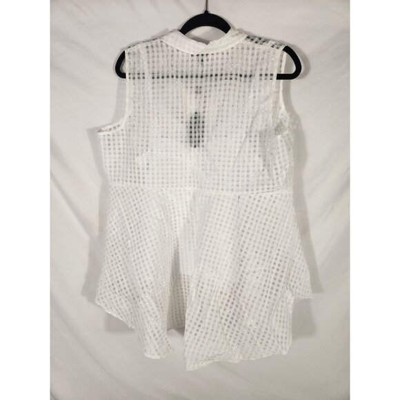 NWT Cupio Womens 2 Piece Top Peplum White Retro Y2K Fairycore XL - Picture 4 of 4